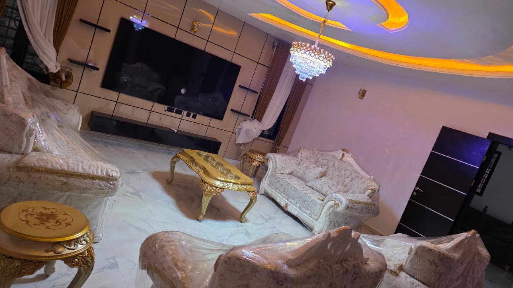Classic luxury suite and media wall