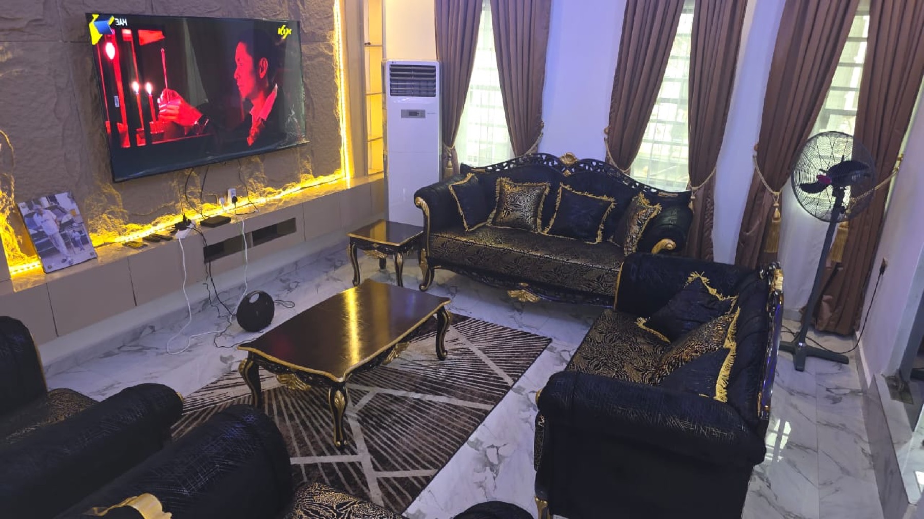 Dark elegant living room furniture