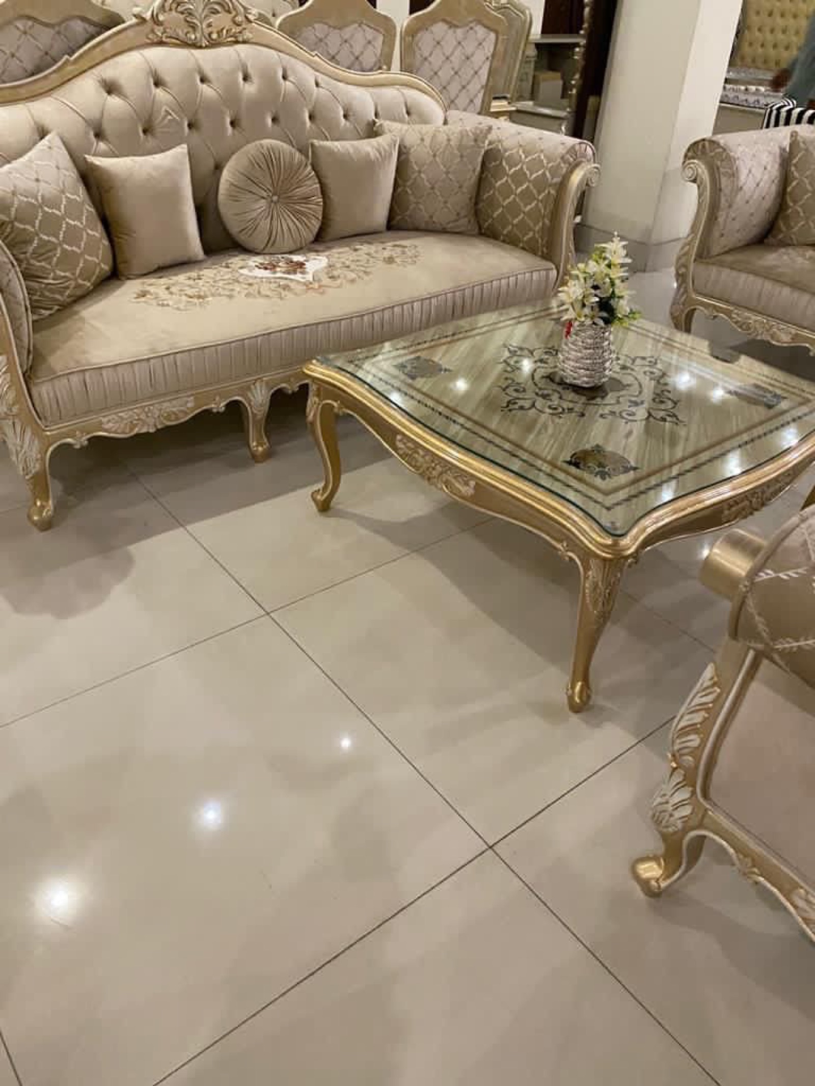Gold classic living room furniture