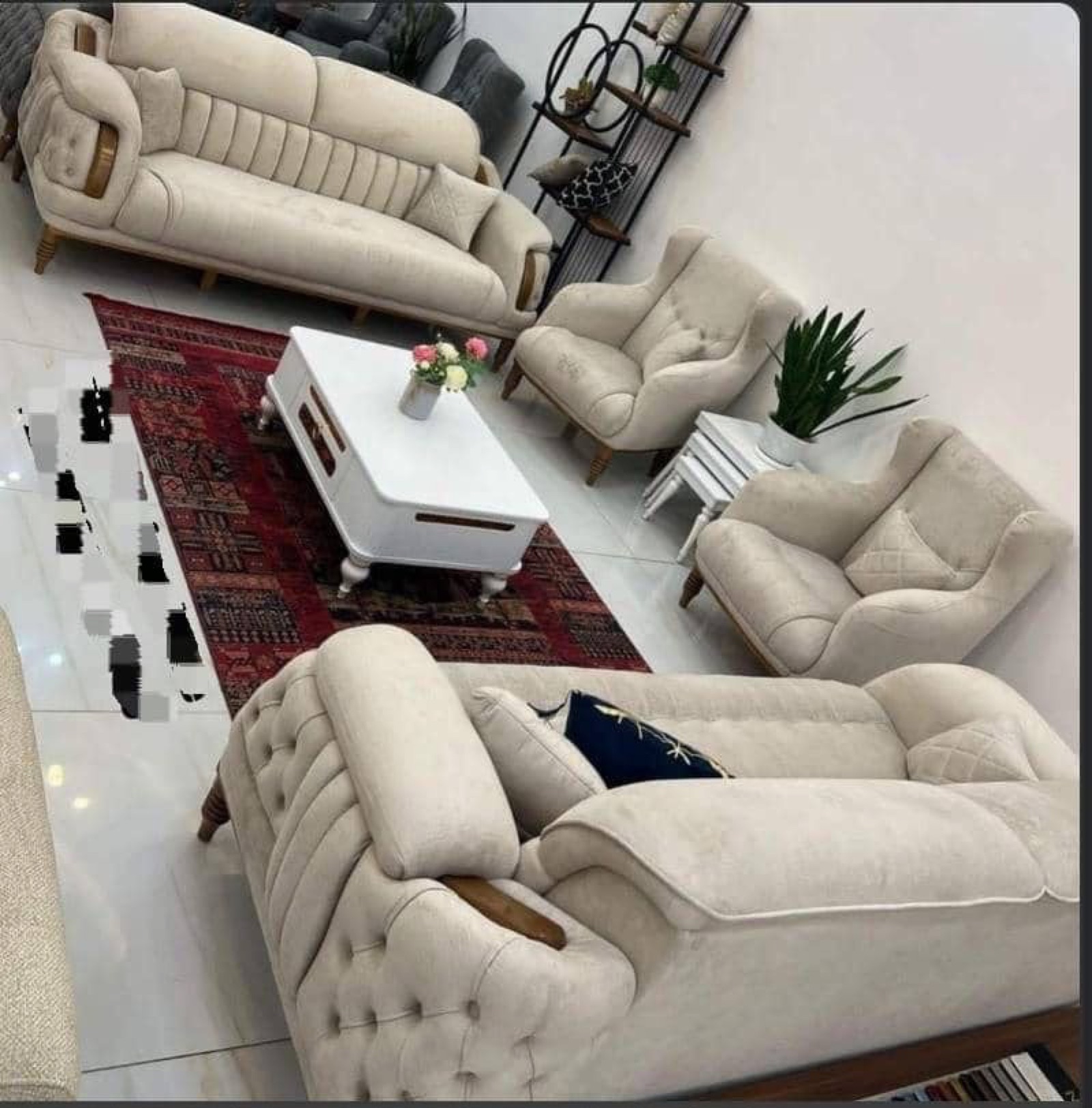 Modern curved living room suite
